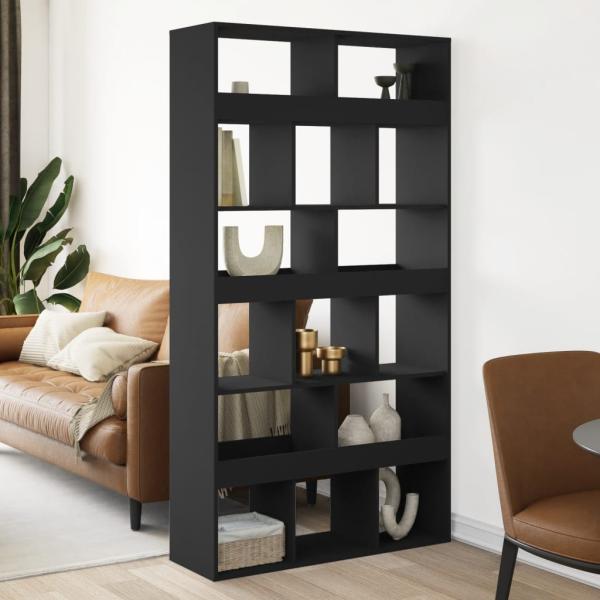 ARDEBO.de - Raumteiler Schwarz 100x33x187,5 cm Holzwerkstoff