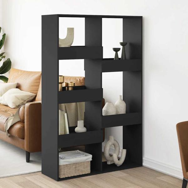 ARDEBO.de - Raumteiler Schwarz 100x33x155,5 cm Holzwerkstoff