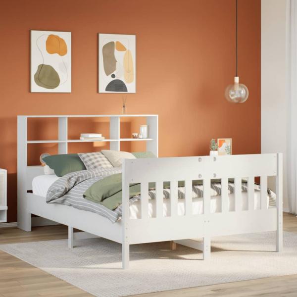 ARDEBO.de - Massivholzbett ohne Matratze Weiß 160x200 Kiefernholz