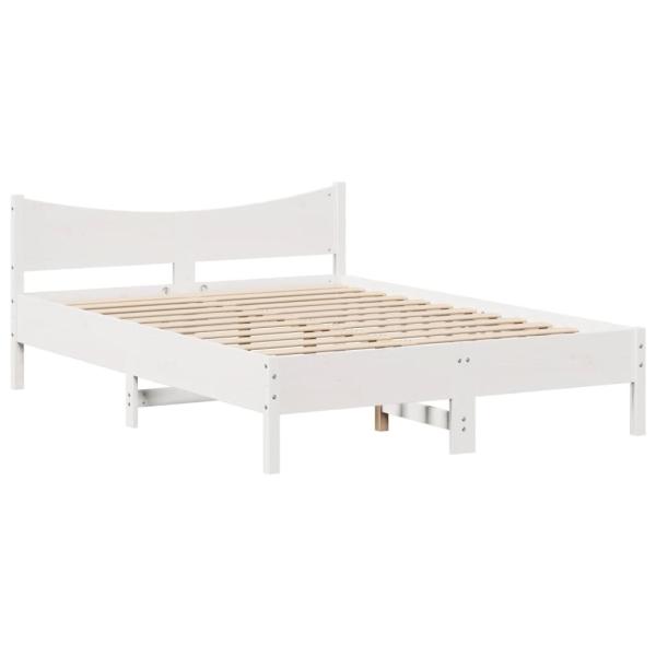 Massivholzbett ohne Matratze Weiß 160x200 Kiefernholz