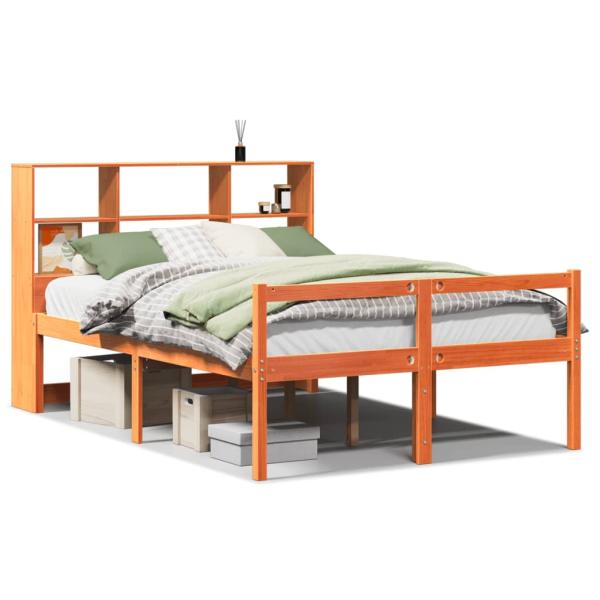 Massivholzbett ohne Matratze Wachsbraun 140x190 cm Massivholz