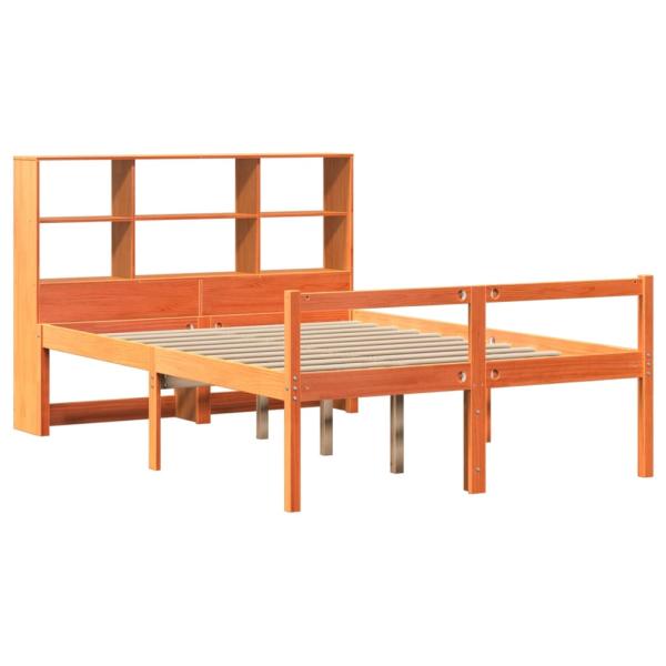 Massivholzbett ohne Matratze Wachsbraun 140x190 cm Massivholz