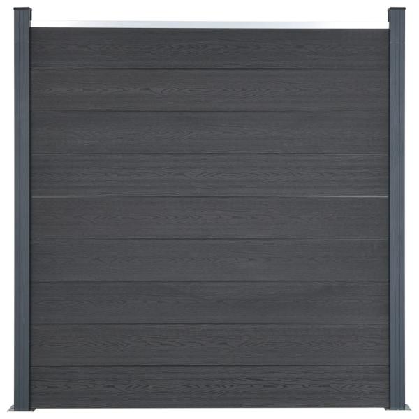 Zaunelement-Set Grau 872x186 cm WPC