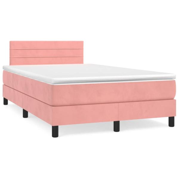 Boxspringbett mit Matratze Rosa 120x200 cm Samt