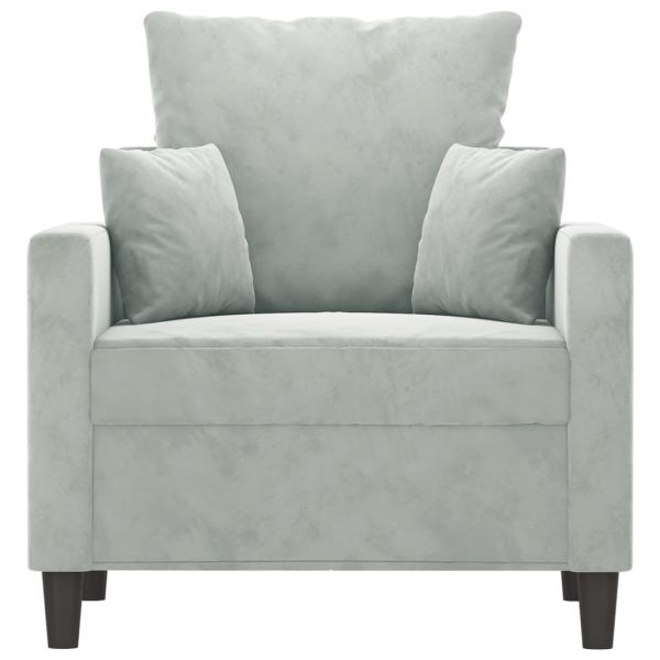 Sessel Hellgrau 60 cm Samt