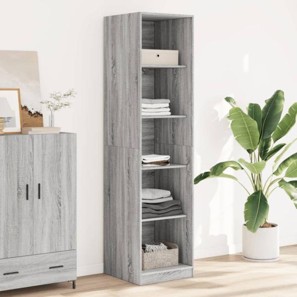 ARDEBO.de - Kleiderschrank Grau Sonoma 50x50x200 cm Holzwerkstoff