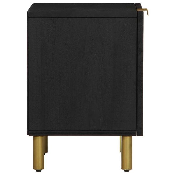 Nachttische 2 Stk. Schwarz 40x33x46 cm Massivholz Mango