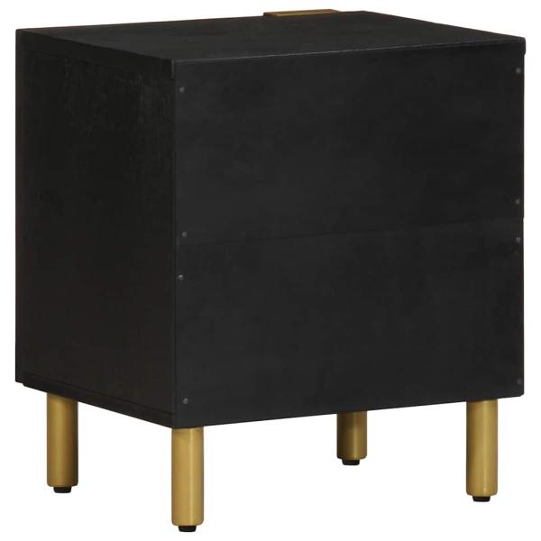 Nachttische 2 Stk. Schwarz 40x33x46 cm Massivholz Mango