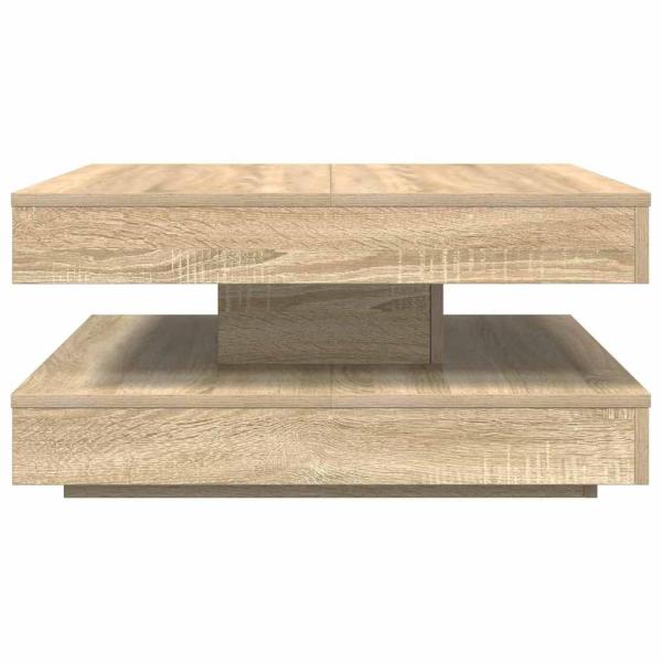 Couchtisch 360-Grad Drehbar Sonoma-Eiche 70x70x34,5 cm