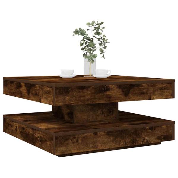 ARDEBO.de - Couchtisch 360-Grad Drehbar Räuchereiche 70x70x34,5 cm