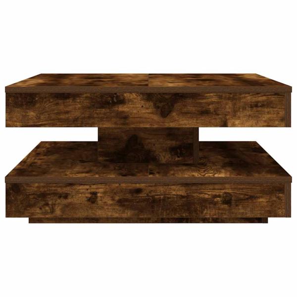 Couchtisch 360-Grad Drehbar Räuchereiche 70x70x34,5 cm