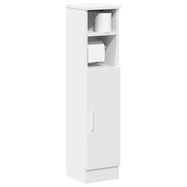 ARDEBO.de - Badezimmerschrank mit Rollenhalter Weiß 20,5x22x90 cm