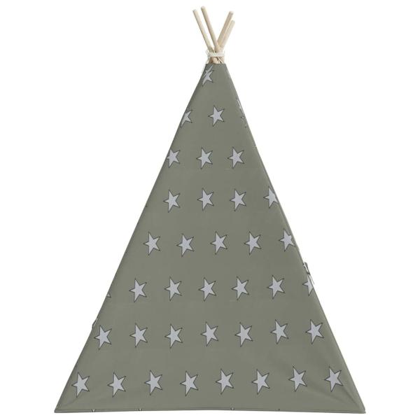Kinder Tipi-Zelt mit Tasche Polyester Grau 115x115x160 cm