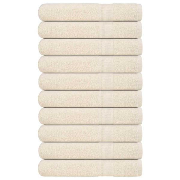 ARDEBO.de - Saunatücher FROGN 10 Stk. Creme 80x200 cm 360 g/m²