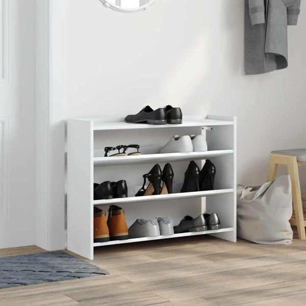 Schuhregal Weiß 80x25x62 cm Holzwerkstoff