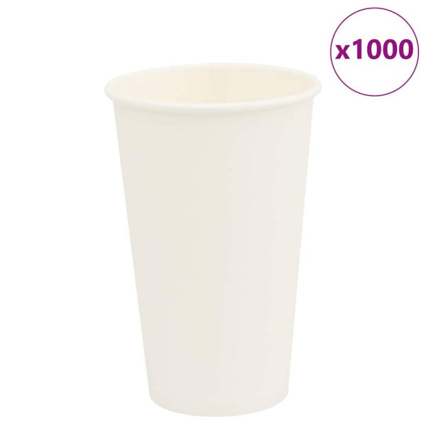 ARDEBO.de - Pappbecher 1000 Stk. 16oz 400ml Weiß
