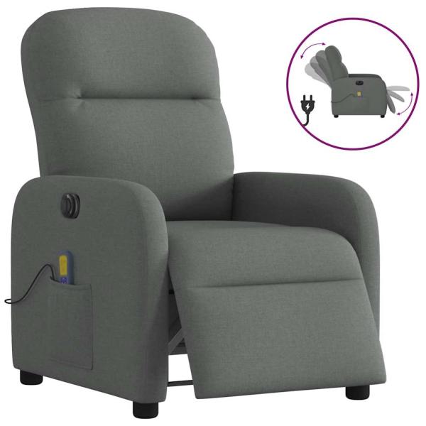 ARDEBO.de - Massagesessel Elektrisch Dunkelgrau Stoff
