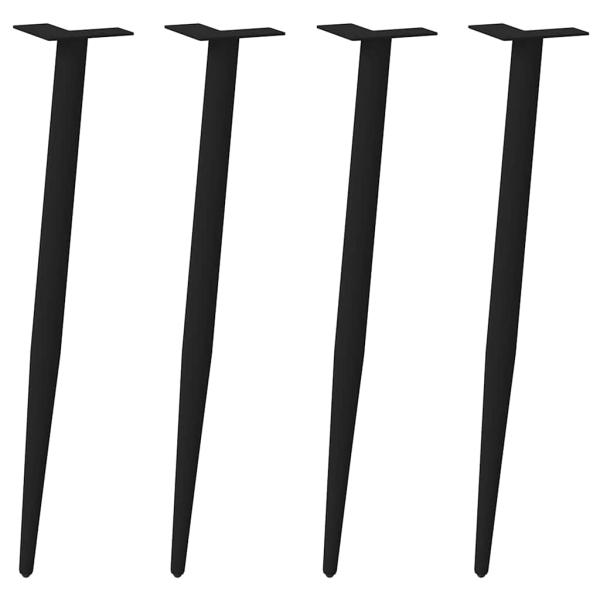 ARDEBO.de - Konsolentischbeine Konische Form 4 Stk. Schwarz 72-73 cm Stahl