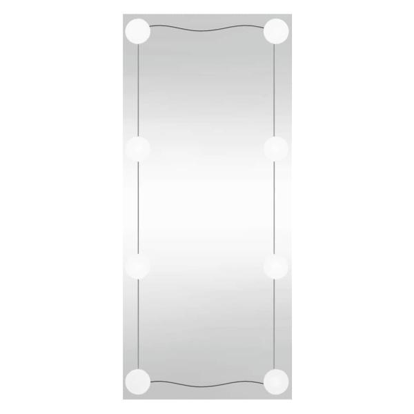 Wandspiegel mit LED-Leuchten 40x80 cm Glas Rechteckig
