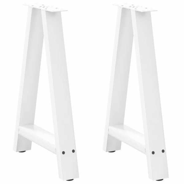 ARDEBO.de - Esstischbeine A-Form 2 Stk. Weiß 50x(72-73) cm Stahl