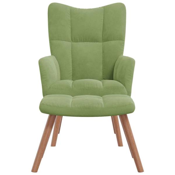 Relaxsessel mit Hocker Hellgr?n Samt