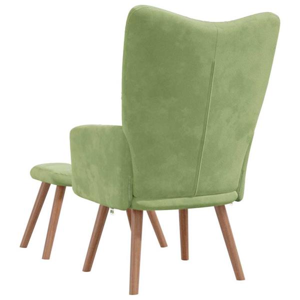 Relaxsessel mit Hocker Hellgr?n Samt