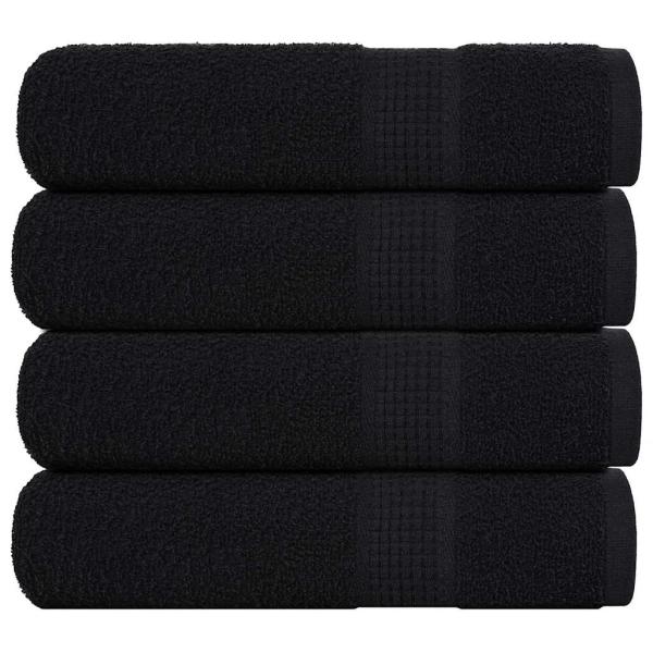 ARDEBO.de - Badetücher FROGN 4 Stk. Schwarz 100x150 cm 360 g/m²