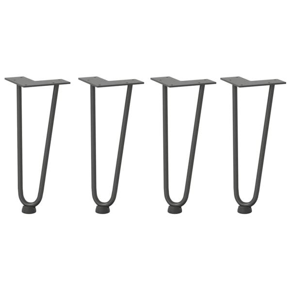 Haarnadelbeine für Couchtisch 4 Stk. Anthrazit 30 cm Massivstahl