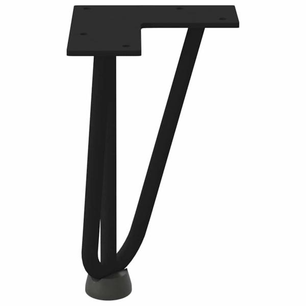 Haarnadelbeine für Couchtisch 4 Stk. Schwarz 20 cm Massivstahl