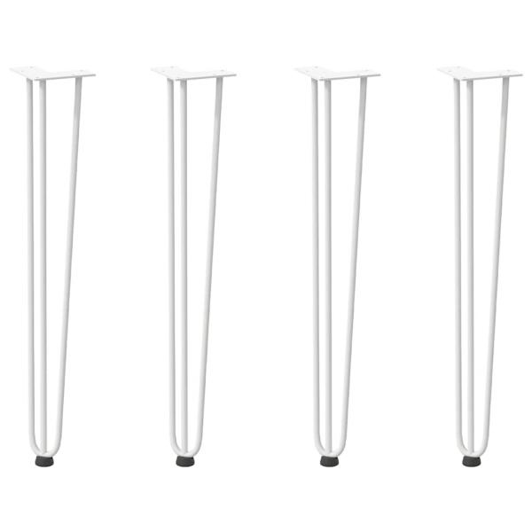 Haarnadelbeine für Konsolentische 4 Stk. Weiß 72 cm Massivstahl