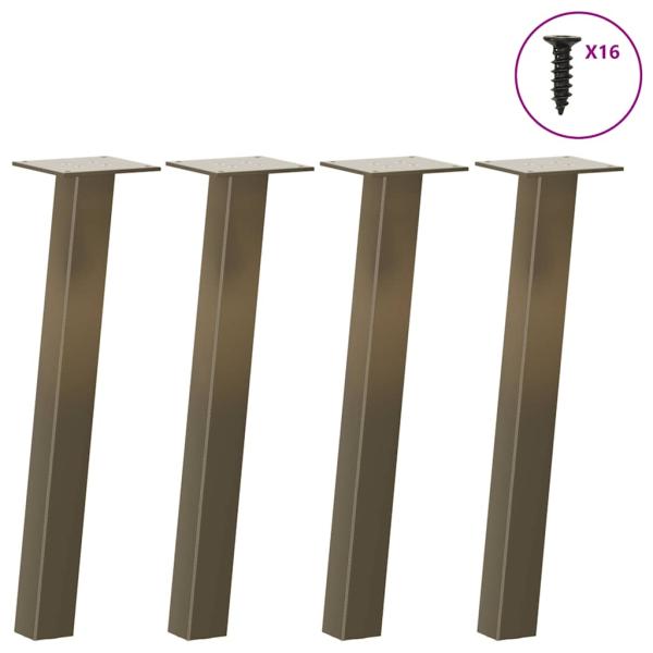 ARDEBO.de - Couchtischbeine 4 Stk. Naturstahl 42 cm Stahl