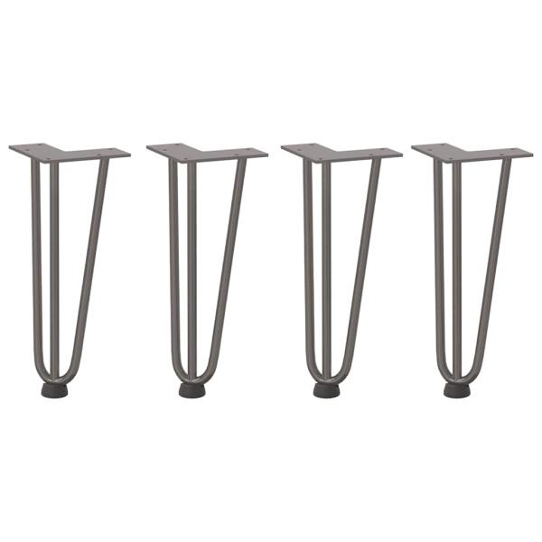 Haarnadelbeine für Couchtisch 4 Stk. Naturstahl 30 cm Massivstahl