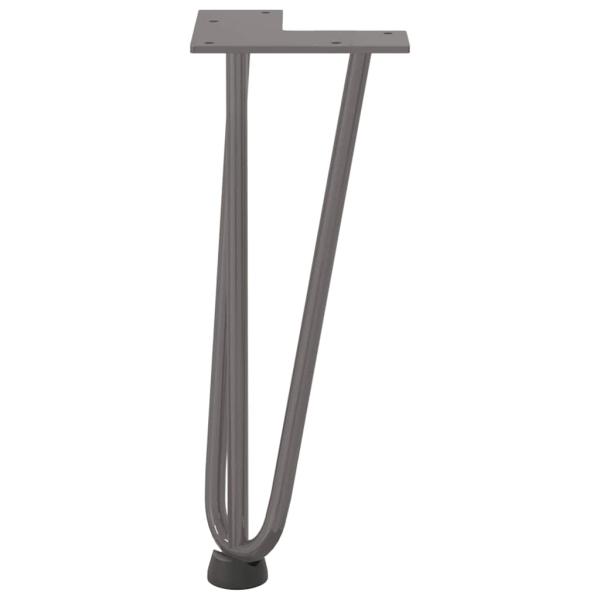 Haarnadelbeine für Couchtisch 4 Stk. Naturstahl 30 cm Massivstahl