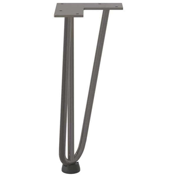 Haarnadelbeine für Couchtisch 4 Stk. Naturstahl 30 cm Massivstahl