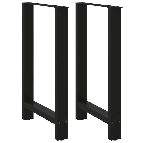 Bartischbeine Schwarz 2 Stk. 60x(90-91) cm Stahl