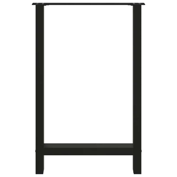 Bartischbeine Schwarz 2 Stk. 60x(90-91) cm Stahl