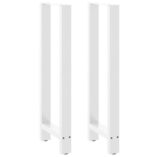 ARDEBO.de - Bartischbeine Weiß 2 Stk. 50x(110-111) cm Stahl