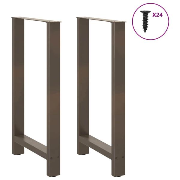 Bartischbeine Naturstahl 2 Stk. 60x(100-101) cm Stahl