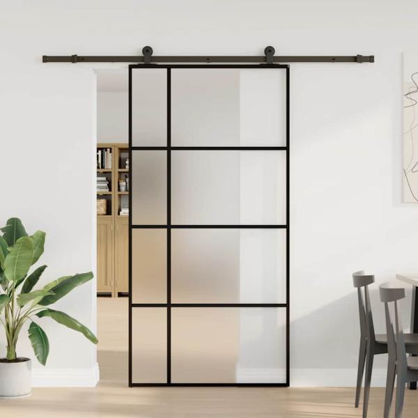 ARDEBO.de - Schiebetür mit Beschlag 102,5x205 cm ESG-Glas & Aluminium