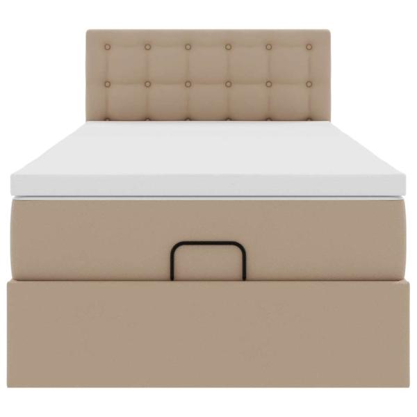 Ottoman-Bett mit Matratze Cappuccino-Braun 90x200 cm Kunstleder