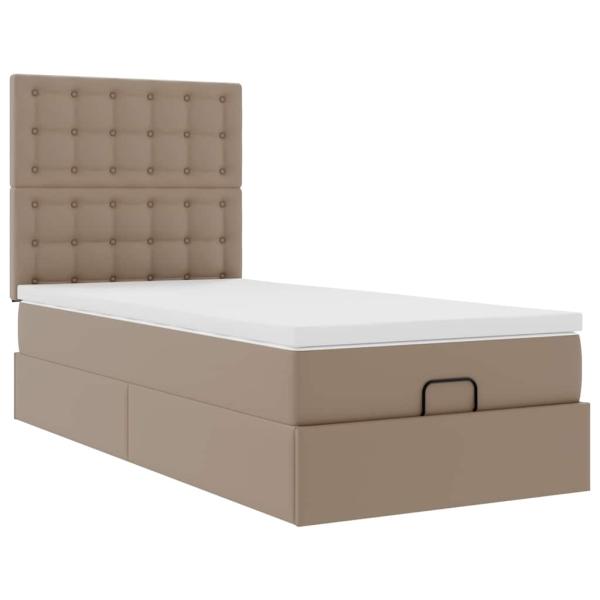 Ottoman-Bett mit Matratze & LEDs 90x200 cm Kunstleder