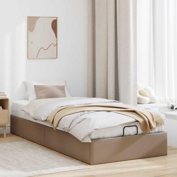 Ottoman-Bett ohne Matratze Cappuccino-Braun 90x190cm Kunstleder