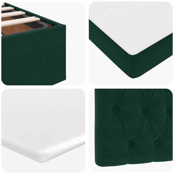 Ottoman-Bett mit Matratzen Dunkelgrün 160x200 cm Samt