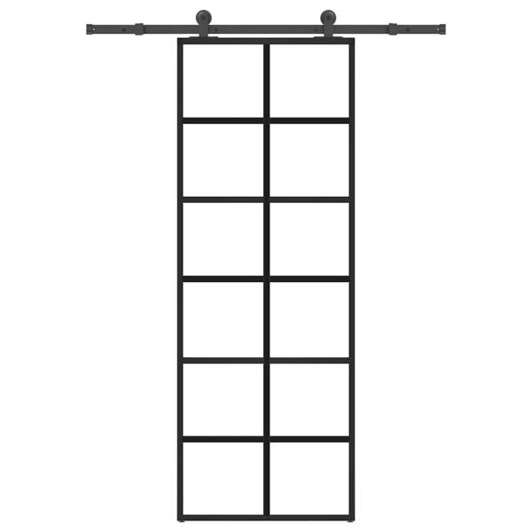 Schiebetür mit Beschlag 76x205 cm ESG-Glas & Aluminium