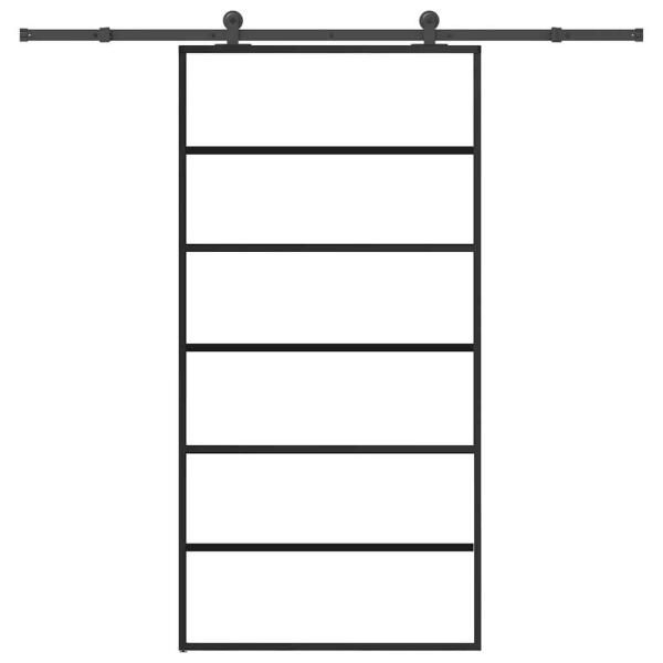 Schiebetür mit Beschlag 102x205 cm ESG-Glas & Aluminium