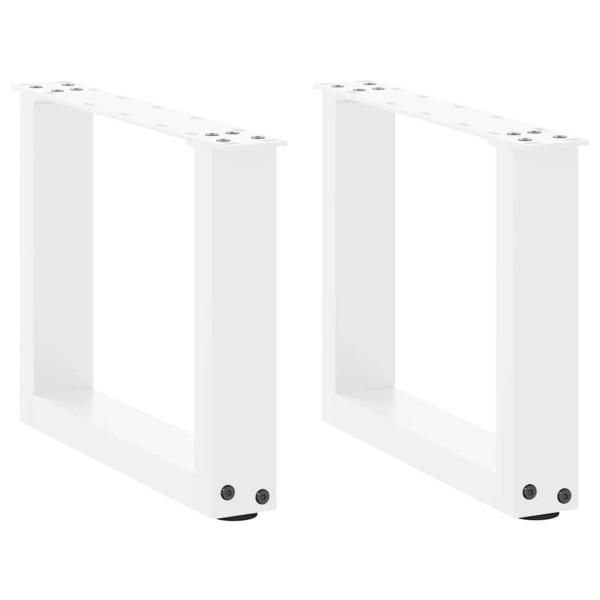 Couchtischbeine U-Form 2 Stk. Weiß 40x(30-31) cm Stahl