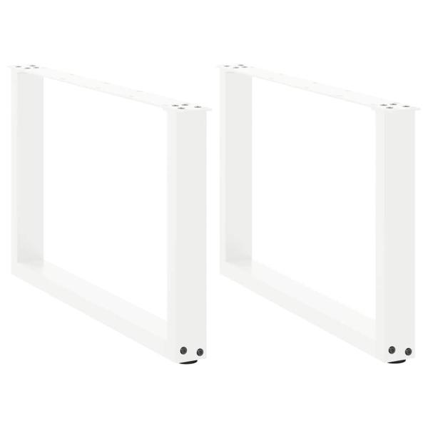 ARDEBO.de - Couchtischbeine U-Form 2 Stk. Weiß 70x(42-43) cm Stahl