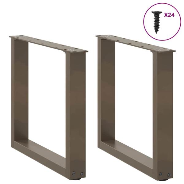 Couchtischbeine U-Form 2 Stk. Naturstahl 50x(42-43) cm Stahl
