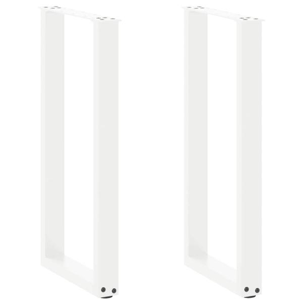 Konsolentischbeine U-Form 2 Stk. Weiß 38x(72-73) cm Stahl
