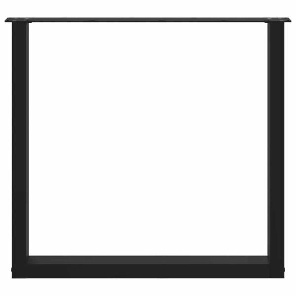Esstischbeine U-Form 2 Stk. Schwarz 90x(72-73) cm Stahl